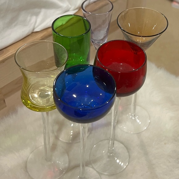 Set of 6 vintage long stem shot glasses - Picture 2 of 3